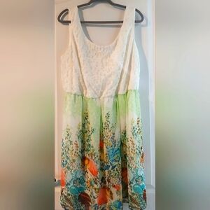 NWT-💛GORGEOUS SPRING DRESS WITH LACE TOP!🌸 SIZE 2X